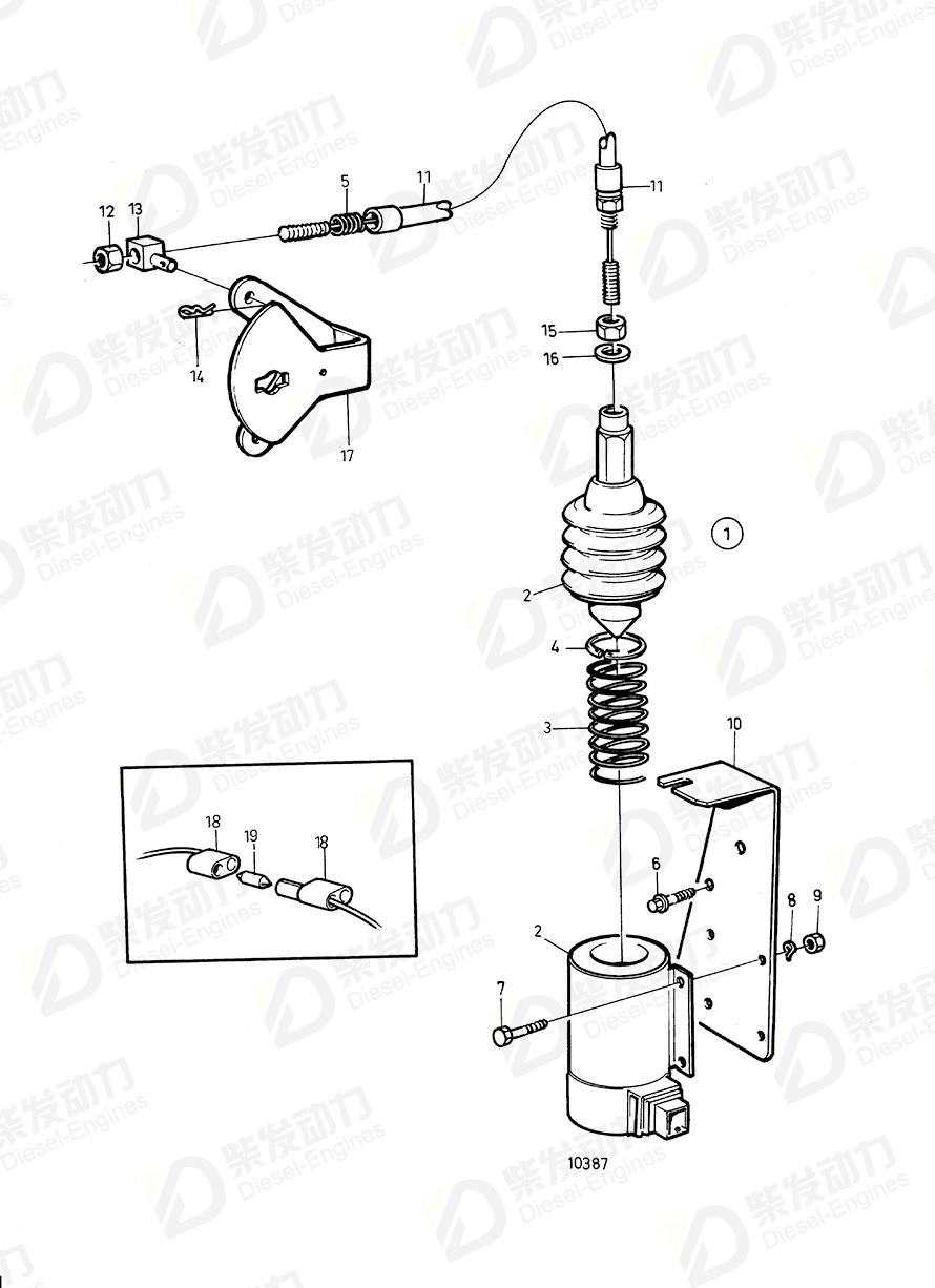 VOLVO Control cable 849332 Drawing VOLVO Control cable 849332 Drawing